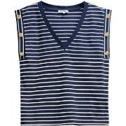 Debardeur Salsa Metallic sailor stripes buttons t-shirt