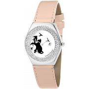 Montre Sc Crystal MF316-OISEAU-CHAT+BRACELET006-BEIGE