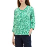 T-shirt Tom Tailor Tee Shirt FLORAL DESIGN Green