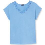 T-shirt Daxon by - Tee-shirt encolure V macramé