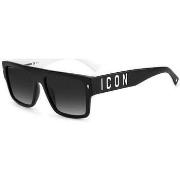 Lunettes de soleil Dsquared ICON 0003/S Lunettes de soleil, Noir blanc...