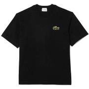 T-shirt Lacoste T-SHIRT LOOSE FIT EN COTON ÉPAIS NOIR AVEC BADGE