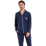 Pyjamas / Chemises de nuit Athena Pyjama long ouvert homme Rayures Cap...