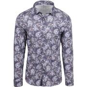 Chemise Desoto Chemise Timeless Elegance Impression Fleurs Bleu