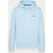 Polaire Lacoste Sweat zippé à capuche bleu clair