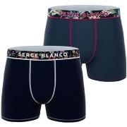 Boxers Serge Blanco Lot de 2 boxers coton homme Flower