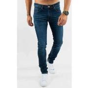 Jeans Hollyghost Jean super slim délavé stone wash bleu stone