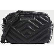 Cabas EAX Sac bandoulière en cuir synthétique noir