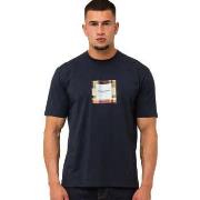 T-shirt Marshall Artist Carter Check Box Logo T-Shirt Navy