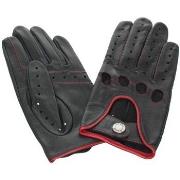 Gants Glove Story Gants de conduite en cuir agneau ref 23665 noir et r...