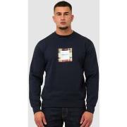 Pull Marshall Artist Col ras du cou avec logo UK ism box - marine