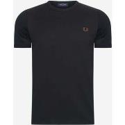 T-shirt Fred Perry T-shirt Ringer - noir brun whisky