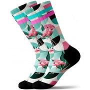 Chaussettes Pullin Chaussettes Homme Coton FLAM70 Cyan Rose