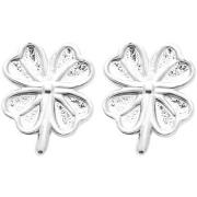 Boucles oreilles Brillaxis Boucles d'oreilles trèfle argent rhodié