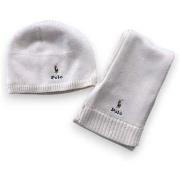 Bonnet enfant Ralph Lauren Ensemble bonnet et écharpe blanc neuf - 2 a...