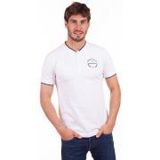 T-shirt Camberabero Tee-shirt manches courtes col boutonné blanc