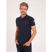 T-shirt Camberabero Polo uni bleu marine en jersey