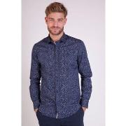 Chemise Camberabero Chemise manches longues bleu imprimé fleurs