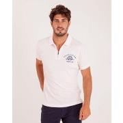 T-shirt Camberabero Polo col zippé en maille fantaisie cloquée