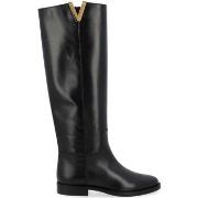 Bottes Via Roma 15 Botte cavalière en cuir de luxe noir avec V