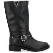 Boots Via Roma 15 Botte de motard en cuir noir avec boucles