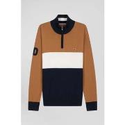 Sweat-shirt Eden Park Pull demi-zip marron