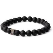 Bracelets Gemini Bracelet homme Gemini agate Black Mat L