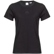 T-shirt Pinko T-shirt rose noir avec logo cousu