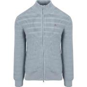 Sweat-shirt Gant Cardigan Structure Bleu clair