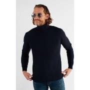 Pull Hollyghost Pull col roulé navy en touch cashemere unicolore