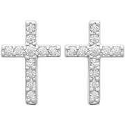 Boucles oreilles Brillaxis Boucles d'oreilles puces croix argent