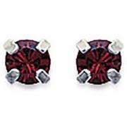 Boucles oreilles Brillaxis Clous d'oreilles cristal rouge et argent