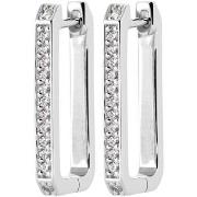 Boucles oreilles Brillaxis Créoles rectangulaires argent rhodié OZ