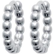 Boucles oreilles Brillaxis Créoles argent rhodié perlé