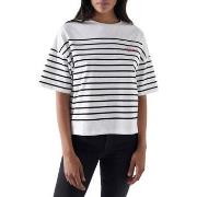 T-shirt Salsa Tee-shirt Blanc Raye