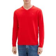 Pull Tom Tailor Pull V-NECK Red