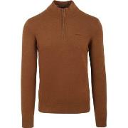 Sweat-shirt State Of Art Pull Half Zip Hazelnut Marron