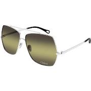 Lunettes de soleil Chloe CH0278S Lunettes de soleil, Argent/Gris, 62 m...