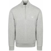 Sweat-shirt Fred Perry Pull Demi-Zip Mélanger Gris