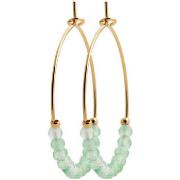 Boucles oreilles Brillaxis Créoles perles calcédoine dégradé vert