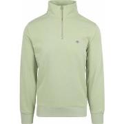 Sweat-shirt Gant Half Zip Sweater Logo Vert Clair