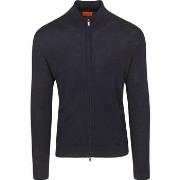 Sweat-shirt Suitable Cardigan Laine Merino Marine