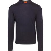 Sweat-shirt Suitable Pull Laine Mérino Marine