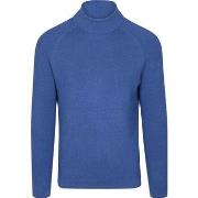 Sweat-shirt Blue Industry Pull Col Roulé Bleu Mélanger