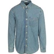 Chemise Gant Chemise Denim Bleu Clair