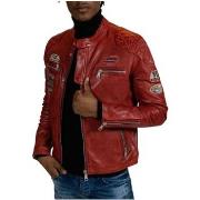 Blouson Redskins Blouson en cuir Nitro Barcelona ref 51965 Rouge