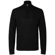 Pull Selected 16094655 MERINO HALF ZIP-BLACK