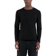 T-shirt Replay T-shirt coupe classique manches longues noir