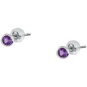 Boucles oreilles Cleor Boucles d'oreilles en or 375/1000 et améthyste