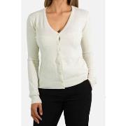 Pull Kebello Cardigan basique Blanc F